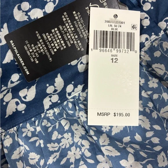 Lauren Ralph Lauren Size 12 Boho | Patchwork Floral Voile Tiered Skirt NWT $195 - Picture 6 of 9